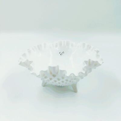 HOBNAIL MILK GLASS CANDY DISH