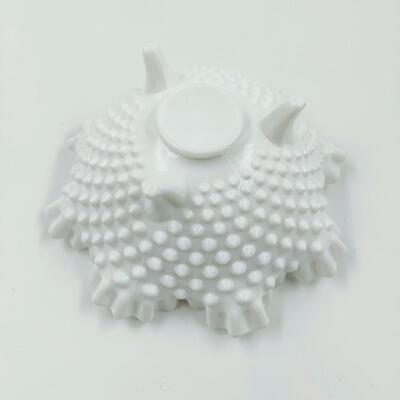 HOBNAIL MILK GLASS CANDY DISH