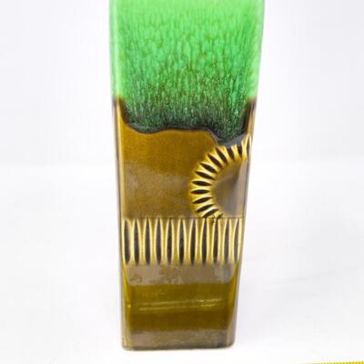 VINTAGE 7â€ CAFFCO RECTANGULAR CERAMIC VASE - JAPAN