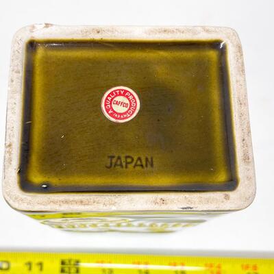 VINTAGE 7â€ CAFFCO RECTANGULAR CERAMIC VASE - JAPAN