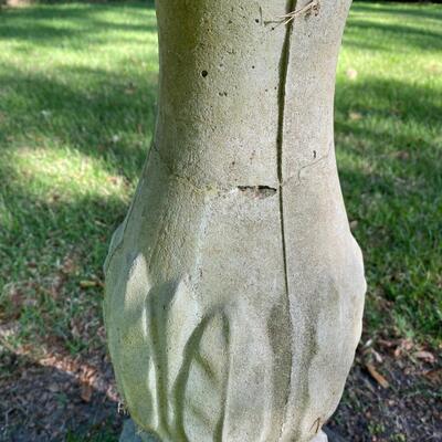 Cement birdbath, sunflower shaped