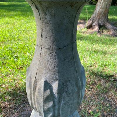 Cement birdbath, sunflower shaped