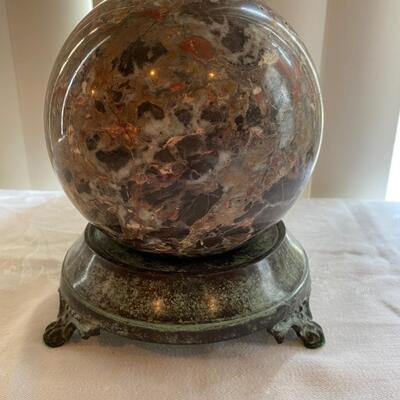 Very heavy marble ball on metal base