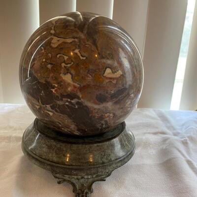Very heavy marble ball on metal base