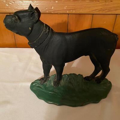 Antique heavy cast iron dog door stop