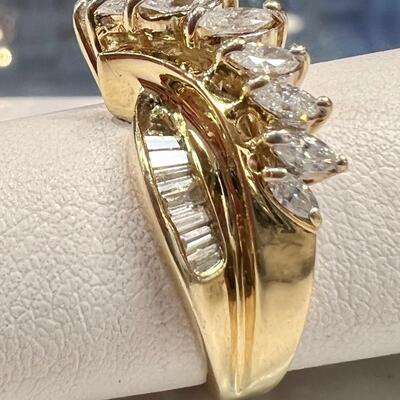 Ladies 14K yellow gold diamond ring