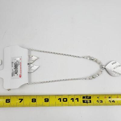 BEAUTIFUL COLORS FAUX DIAMOND & SILVER TONED NECKLACE & EARRINGS SET