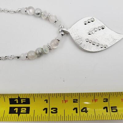 BEAUTIFUL COLORS FAUX DIAMOND & SILVER TONED NECKLACE & EARRINGS SET