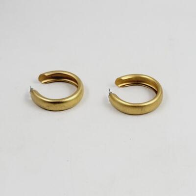 LARGE GOLD TONED HOOP EARRINGS