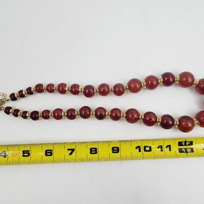 ELEGANT RED & GOLD TONED NECKLACE