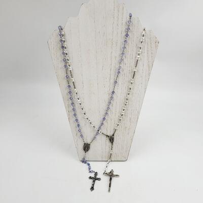 2 BEAUTIFUL PRAYER ROSARIES