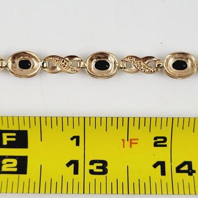 BEAUTIFUL. 925 ROSE GOLD TONED JEWELED BRACELET