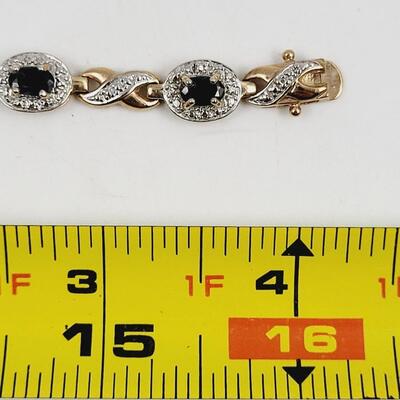 BEAUTIFUL. 925 ROSE GOLD TONED JEWELED BRACELET
