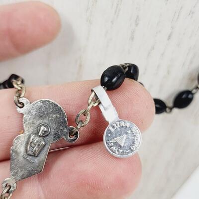 BLACK & SILVER TONED ITALIAN ROSERY