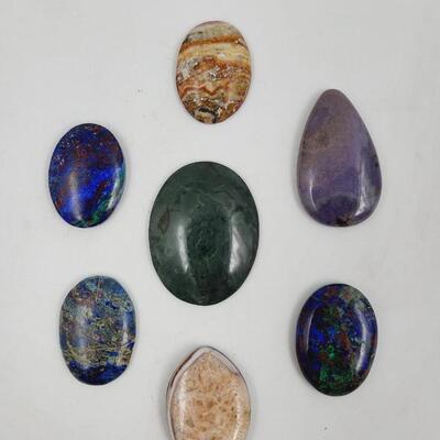 7pc BEATIFUL CUT STONE CABOCHONS