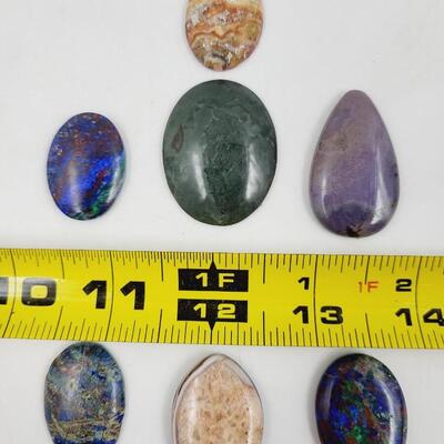 7pc BEATIFUL CUT STONE CABOCHONS