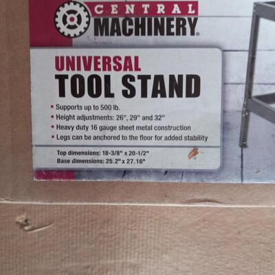 LOT 41  ALUMINUM WORKING PLATFORM AND A NEW TOOL STAND