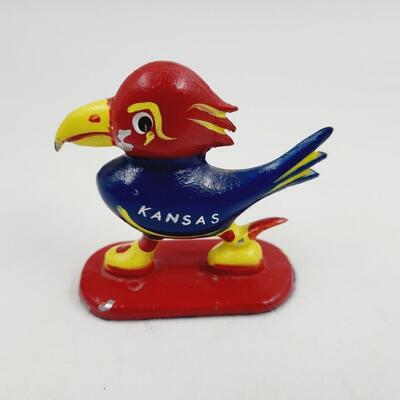 OLD CAST JAYHAWK FIGURINE MADE IN SEDAN KS