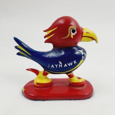 OLD CAST JAYHAWK FIGURINE MADE IN SEDAN KS