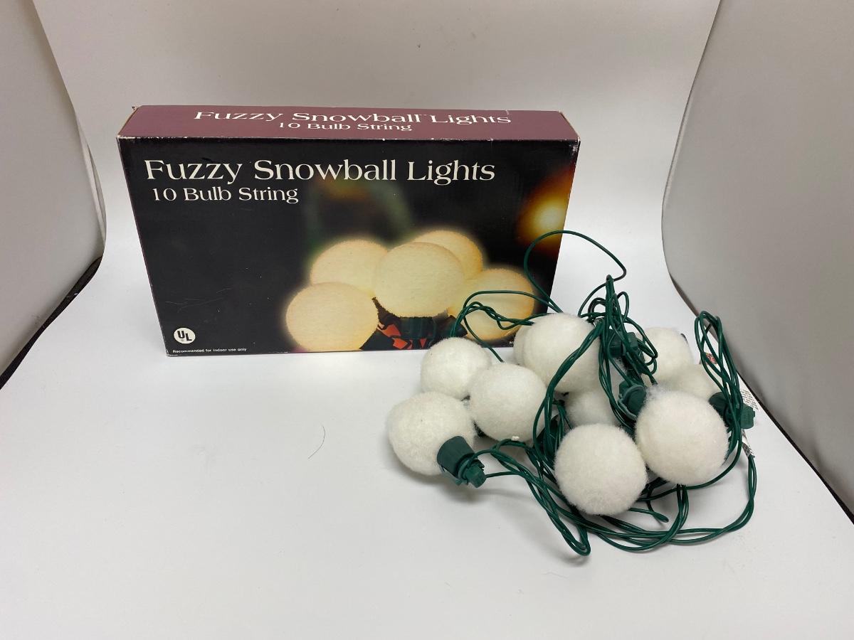 Two Strands Of Fuzzy Snowball Lights