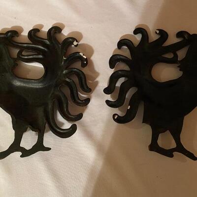 Rooster cast iron wall plaques