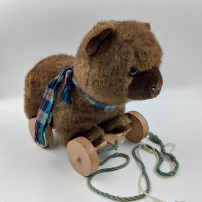 APPLAUSE TEDDY BEAR PLUSH PULL TOY