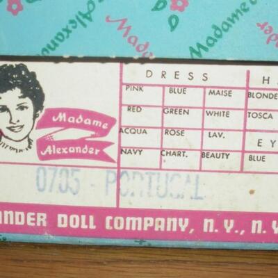 1968 Madame Alexander 8" Portugal ~ Dolls of the World