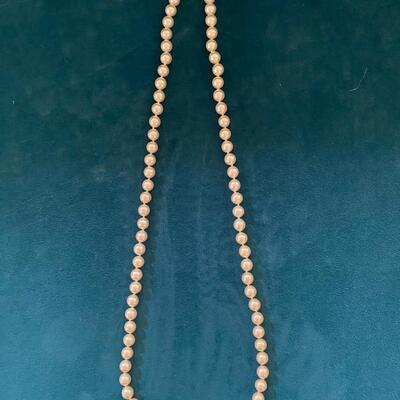 Vintage long cultured pearl necklace