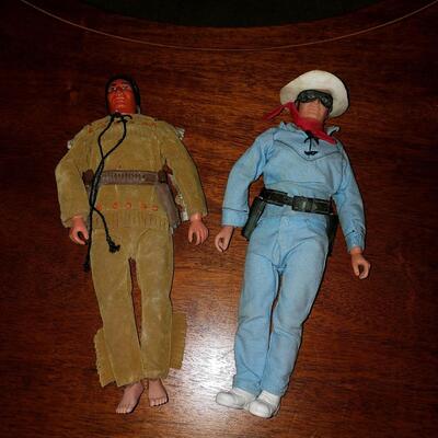 Vintage Lone Ranger and Tonto dolls