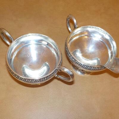 2- Sterling Silver Sugar and Creamer from Crown.