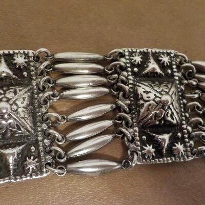 *8 in. Super Art Deco Sterling silver Braclet and 3 inch wide.