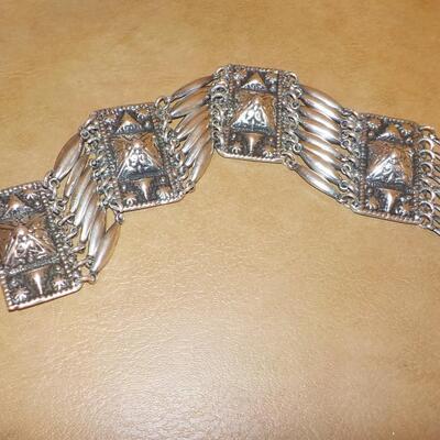 *8 in. Super Art Deco Sterling silver Braclet and 3 inch wide.