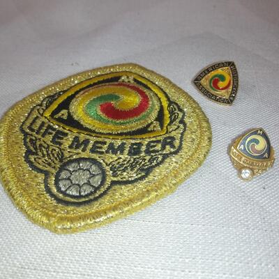 AMA Life Member Patch and Pins - Lot 1