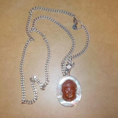 Sajen sterling silver with hand crafted stone and 20 in. 925 chain.