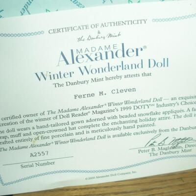 1999 Madame Alexander 12" Porcelain Winter Wonderland Doll ~ Doty Industry Choice Award Winner.