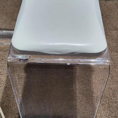 Lucite Desk, Stool and Lamp Lot