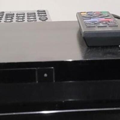 Glass TV Stand w/ Electronic Component Lot