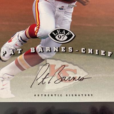 Pat Barnes 8x10 Autographed Chiefs Card