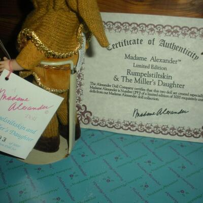 1992 Madame Alexander Rumplestiltskin and The Miller's Daughter in box with Spinning Wheel RARE!