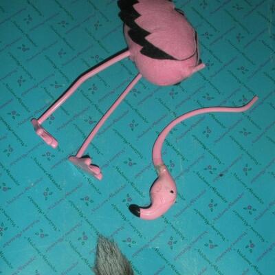 1992 WDWC Queen of Hearts Croquet Set ~ 10" doll with Pink Flamingo and hedgehog ~ Flamingo as is
