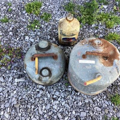 Pair of metal gas cans