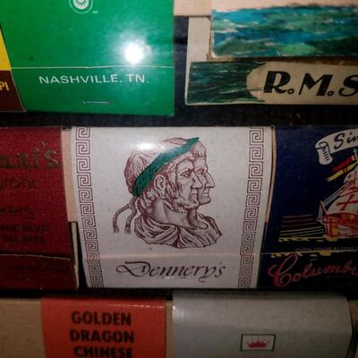 Framed collection of matchbooks, Lot B