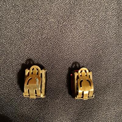 Art Deco sterling and amethyst earrings, clip
