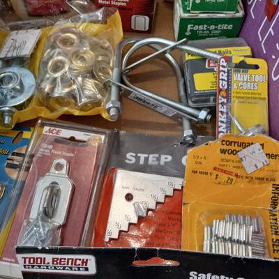 LOT 134  HARDWARE, ORGANIZER, GLUE AND SAFETY GLASSES