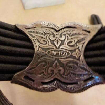 Scottkay Leather and Sterling Bracelet.