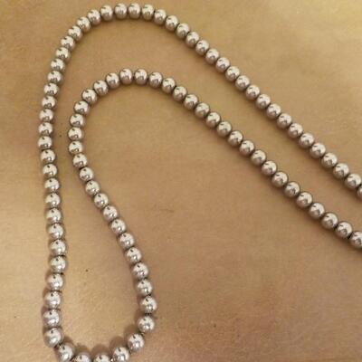 20 Inch Sterling Beads Necklace.