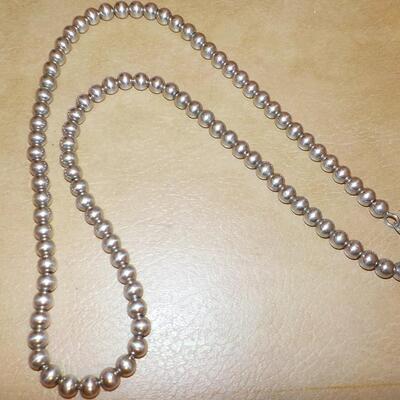 20 Inch Sterling Beads Necklace.