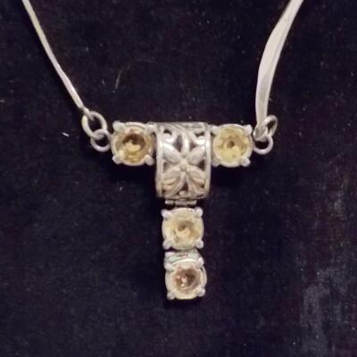 Art-Deco Sterling necklace with citrine stones.