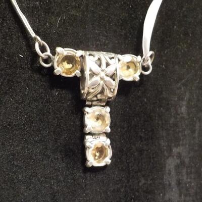 Art-Deco Sterling necklace with citrine stones.