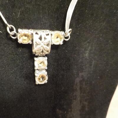 Art-Deco Sterling necklace with citrine stones.